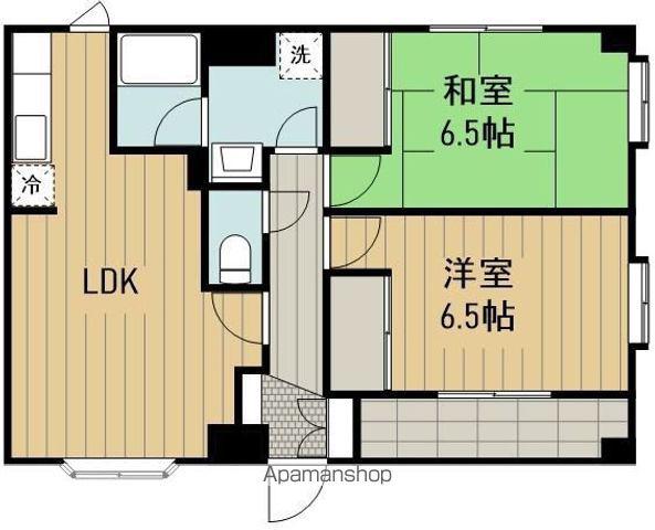 ラークスパー(2LDK/1階)の間取り写真