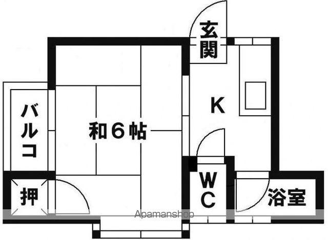 プチ諸岡(1K/2階)の間取り写真