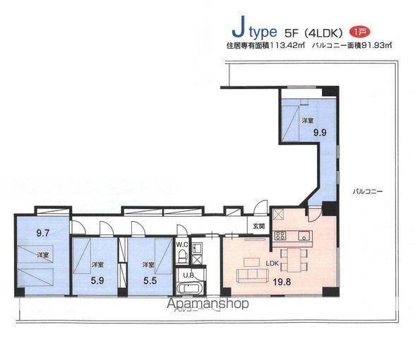 K COURT(4LDK/5階)の間取り写真