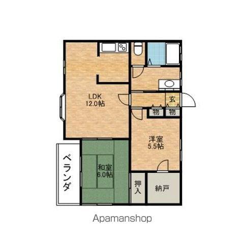 ハイタウンベルⅠ(2LDK/2階)の間取り写真