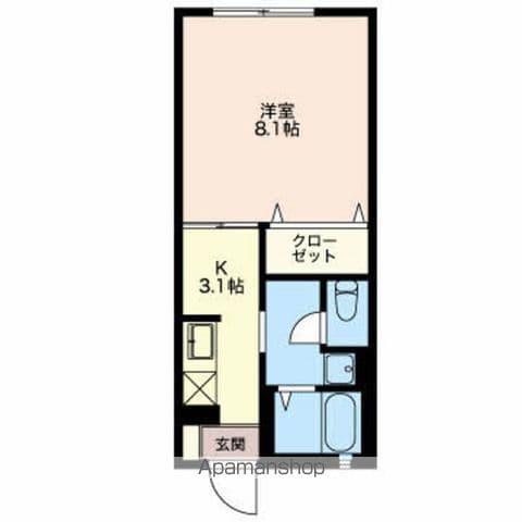 コスモス1(1K/1階)の間取り写真