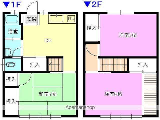須々万アパート(3DK/1階)の間取り写真