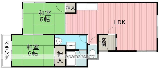 パープルコーポ(2LDK/3階)の間取り写真