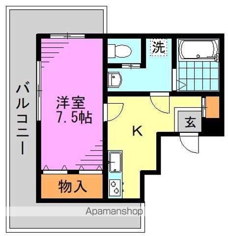 メゾン・シルクロード(1DK/4階)の間取り写真