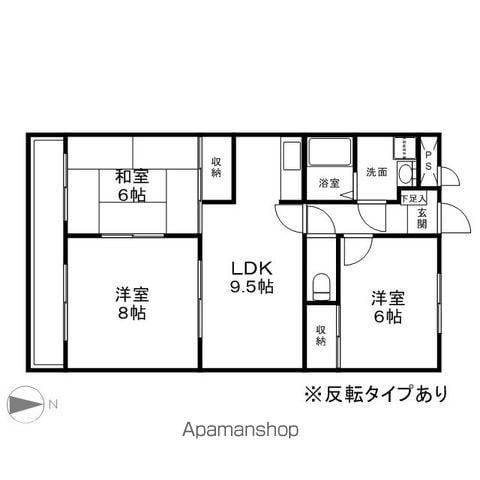 カメリアガーデン(3DK/2階)の間取り写真