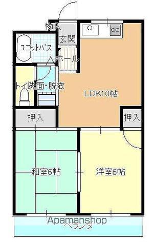コーシンハイツ(2LDK/3階)の間取り写真