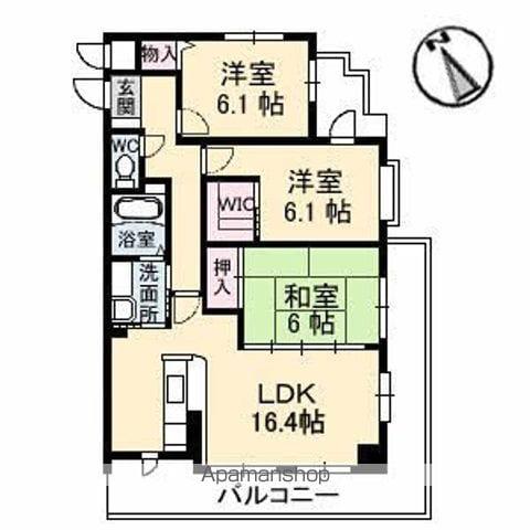 プリムローズ(3LDK/4階)の間取り写真