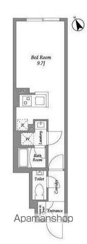 グローリオシェルト四谷坂町(ワンルーム/1階)の間取り写真