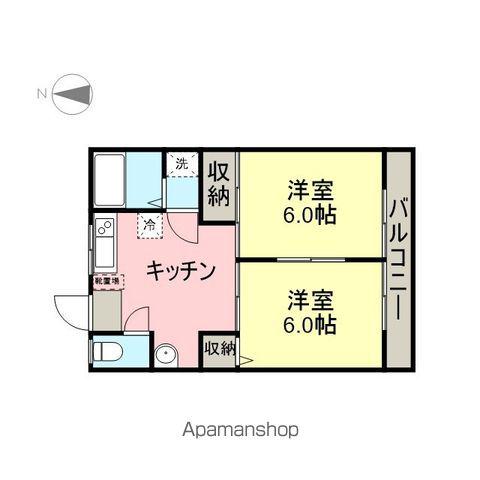 ハイツチェリー(2DK/2階)の間取り写真