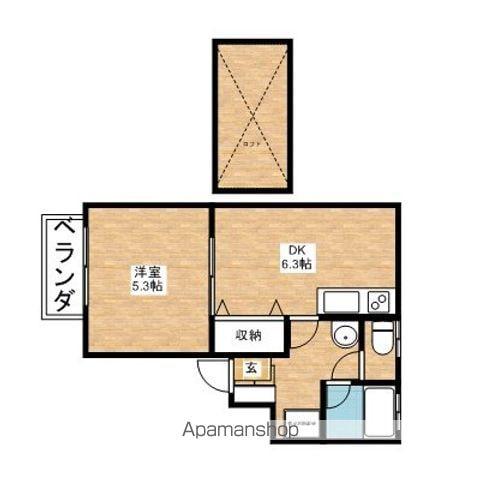 KAYコーポカシマA棟(1DK/2階)の間取り写真