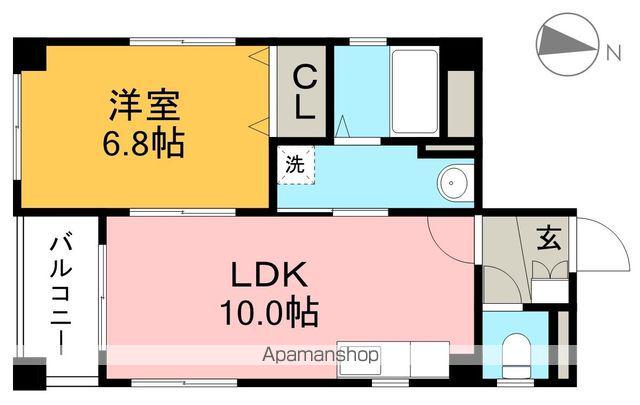 県庁前ビル(1LDK/3階)の間取り写真
