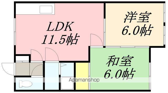 ハリマアパート(2LDK/2階)の間取り写真
