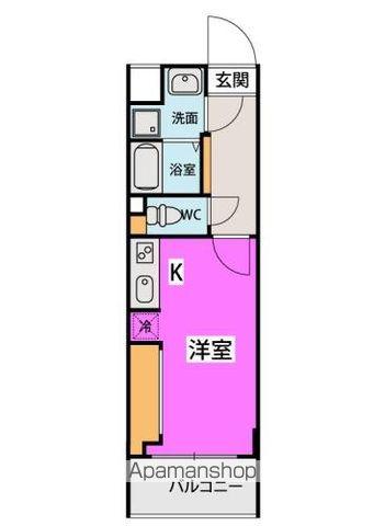 21テクノロジー(ワンルーム/4階)の間取り写真