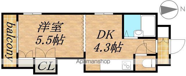 フォーライフ大通南(1DK/4階)の間取り写真
