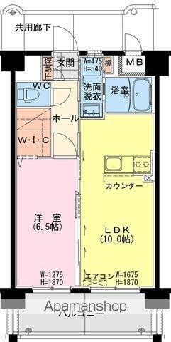 延岡・北小路YMマンション(1LDK/9階)の間取り写真