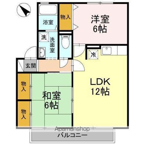 アドミレー樹太 C棟(2LDK/1階)の間取り写真