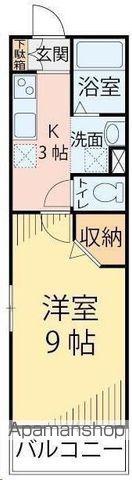 ラヴィータ原町(1K/1階)の間取り写真