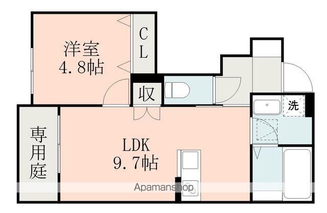 ルナエトワール25番館(1LDK/1階)の間取り写真