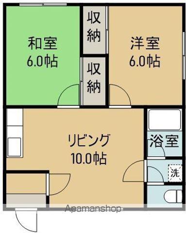 クレイドル大川(2DK/3階)の間取り写真