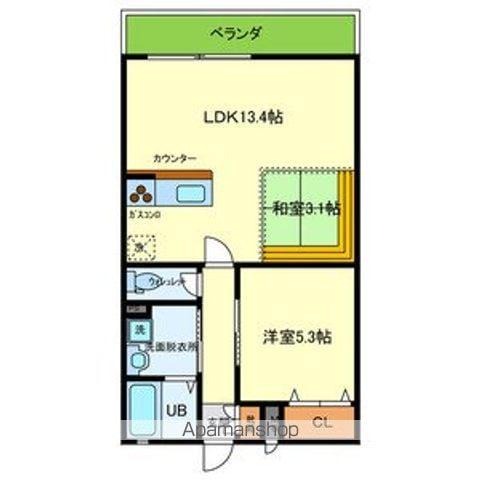 カルム御陵前(1LDK/3階)の間取り写真