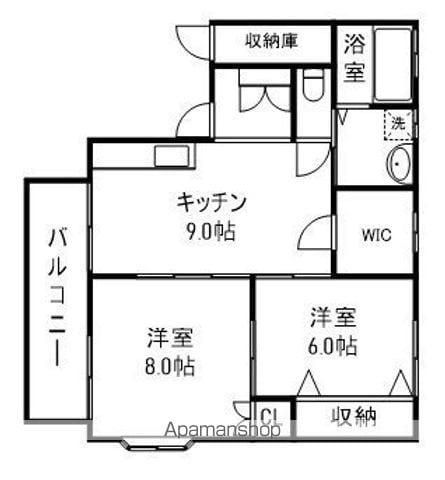 シンセイC棟(2LDK/2階)の間取り写真