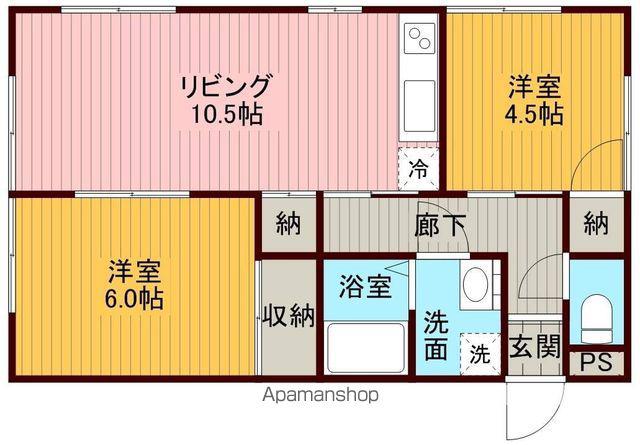 SUNドミール(2LDK/2階)の間取り写真