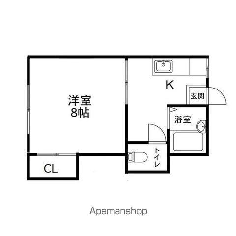 ハイツジョイ(1K/1階)の間取り写真