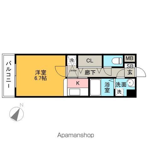 ルービアーレ(1K/3階)の間取り写真