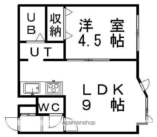 MBOXⅡ(1LDK/3階)の間取り写真