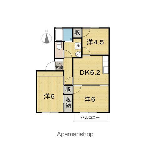 リブハイツ(3DK/2階)の間取り写真