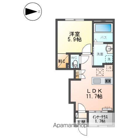 サルドゥ レ ユニオン(1LDK/1階)の間取り写真