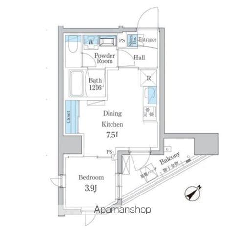 デュオフラッツ板橋大山(1DK/13階)の間取り写真