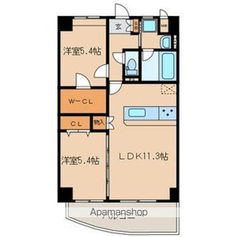 愛暮利伊フォーチュン北湊Ⅰ(2LDK/2階)の間取り写真