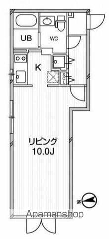 ルクレ東新宿(1K/3階)の間取り写真