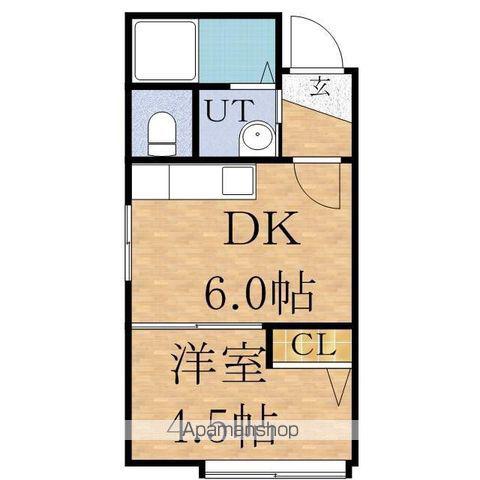 VILLAGE厚別Ⅱ(1DK/2階)の間取り写真