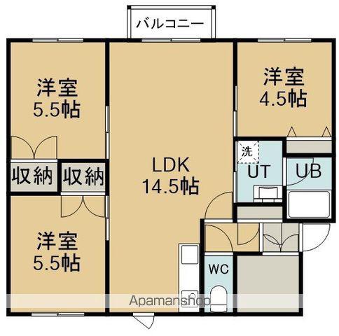 ロイヤルシティ日吉A(3LDK/2階)の間取り写真
