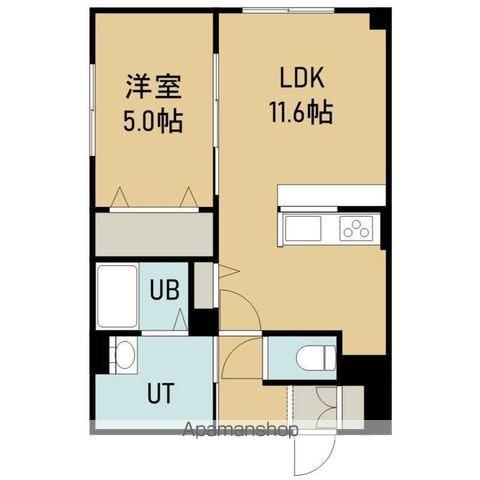 AMU.K3(1LDK/1階)の間取り写真