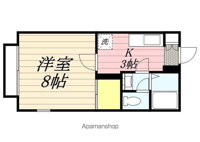 スクエアコート(1K/1階)の間取り写真