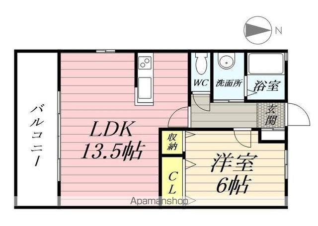 サウス レーブ(1LDK/2階)の間取り写真