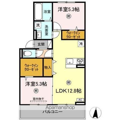 D-ROOM GRACIA B棟(2LDK/3階)の間取り写真