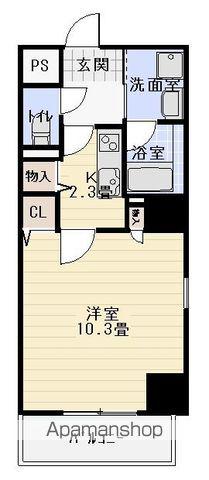プレミアムサウスプレイス(1K/5階)の間取り写真