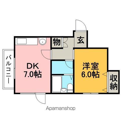プリオールハイツ(1DK/2階)の間取り写真