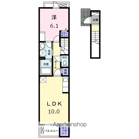 ADOMANI(1LDK/2階)の間取り写真