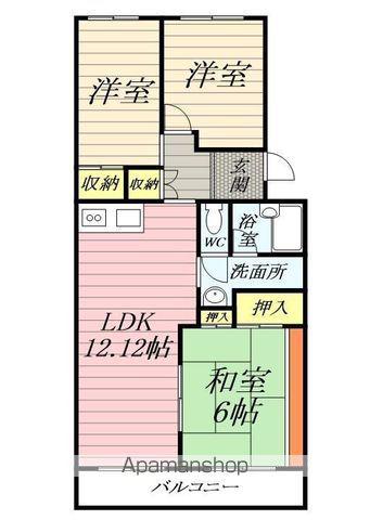 グリーンハイムイヌヰ4号(3LDK/4階)の間取り写真