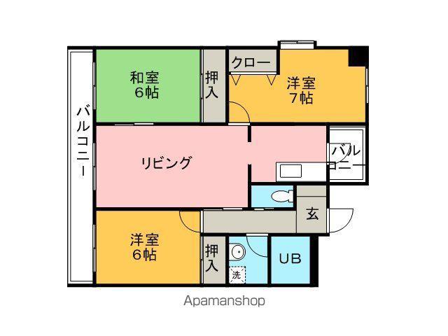 エントラーダ椎迫(3LDK/5階)の間取り写真