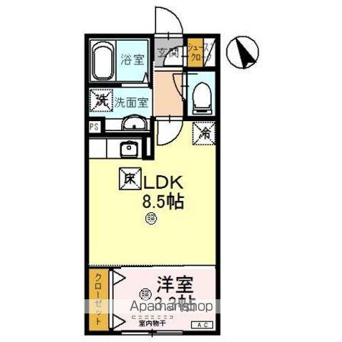 パーシモンⅢ(1LDK/1階)の間取り写真
