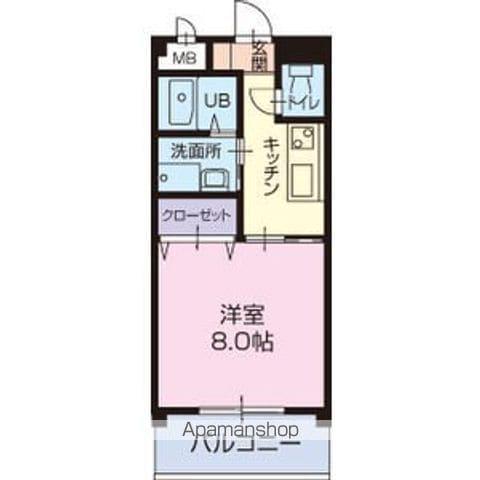 レントリアノン(1K/2階)の間取り写真