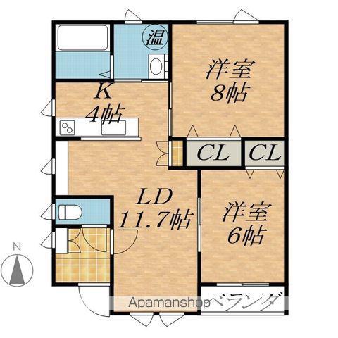 ラディーチェ(2LDK)の間取り写真