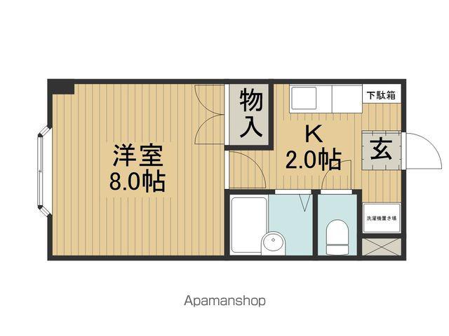 ブルースカイ(1K/1階)の間取り写真