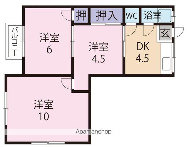 和美荘B棟(3DK/2階)の間取り写真